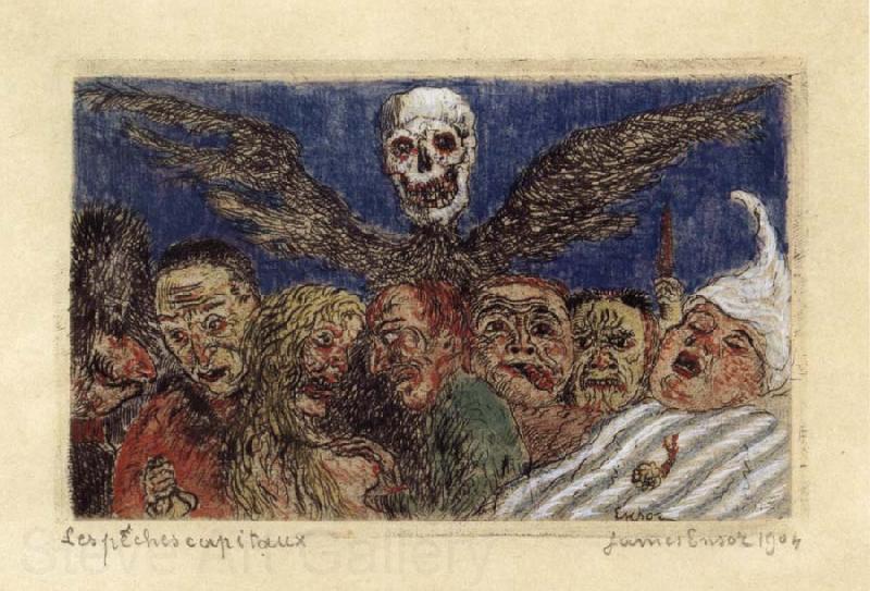 James Ensor The Deadly Sins Dominated by Death Spain oil painting art